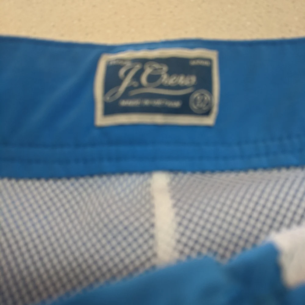 J Crew Blue Swim Trunks.  Size 32